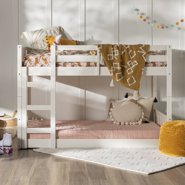 Harriet Bee Calhan Twin Over Twin Solid Wood Standard Bunk Bed by
